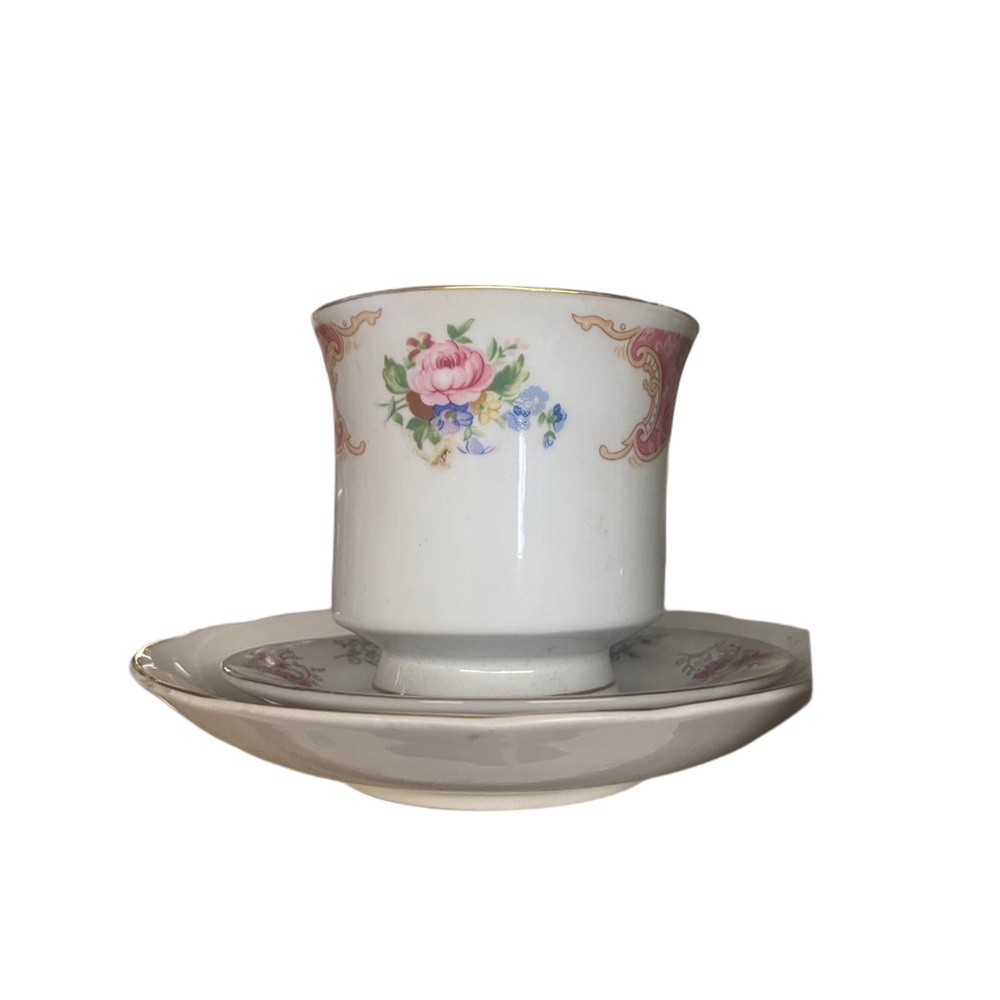 Floral Porcelain Teacup and Saucer Set